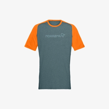 norrøna fjørå equaliser lightweight T-shirt M North Atlantic/Orange Popsicle sykkeltrøye